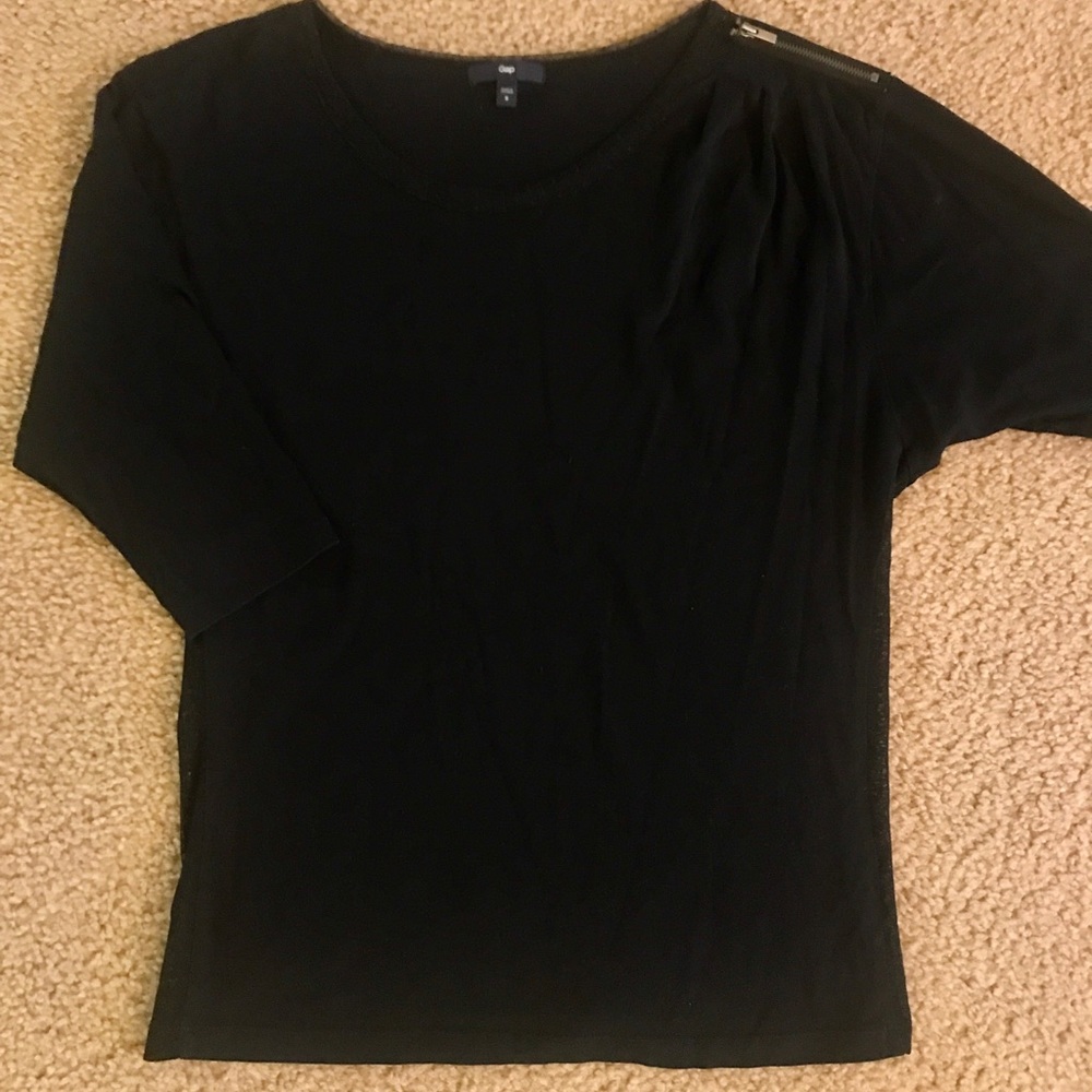 GAP Black Tee with Mesh Detail